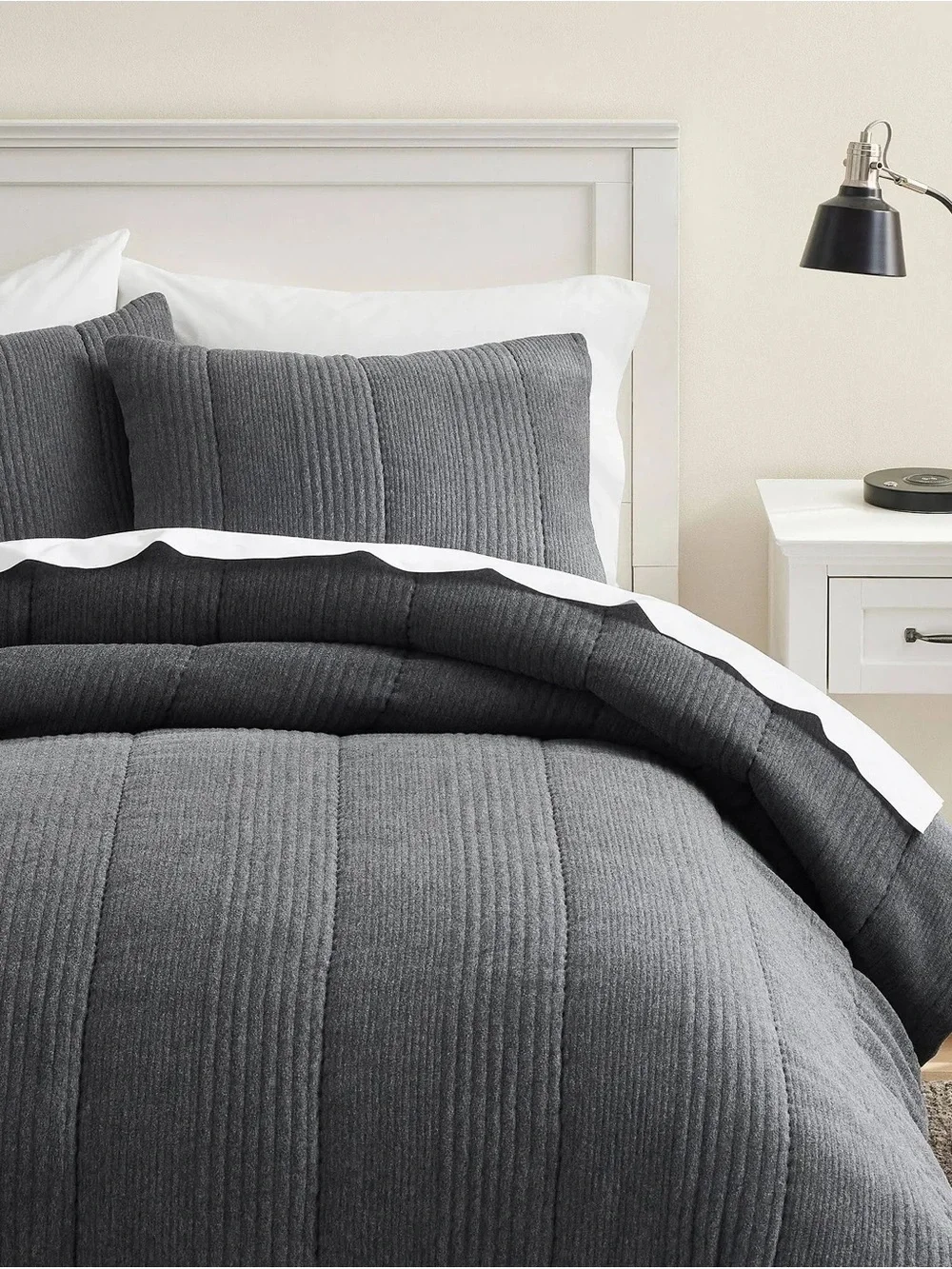 Pottery Barn Teen Charcoal Gray Quilted Cloud Comforter Set